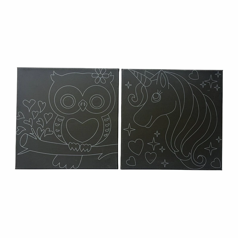 Black Fabric Printed Picture Frame